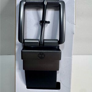 Timberland Reversible Black Belt with Dark Buckle